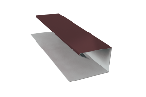 Планка завершающая П-образная (эко-брус, софит) RAL 8017 Стандарт 47*30*30*15*3000